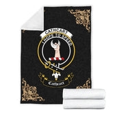 Clan Cathcart Crest Tartan Premium Blanket Black HG18 Clan Cathcart Tartan Today